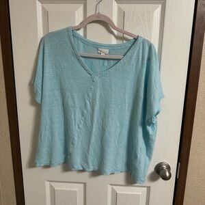 j.jill love linen blue top sz L